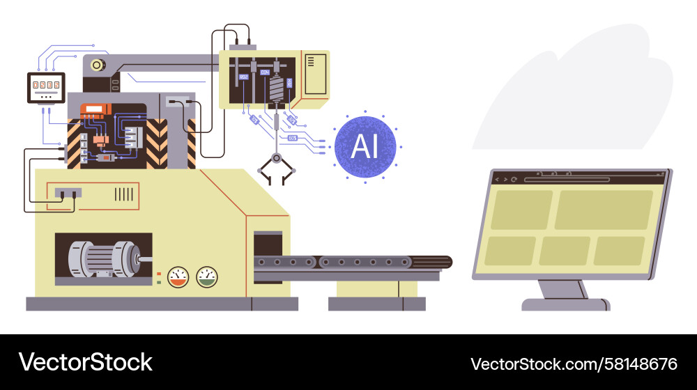 Robotic Automation System Vector Image