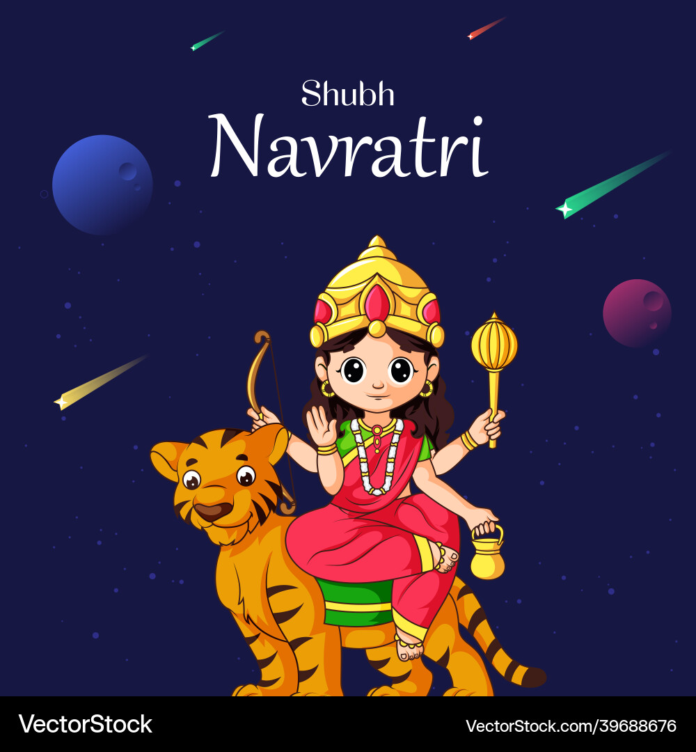 Shubh navratri banner design Shubh navratri banner design vector image