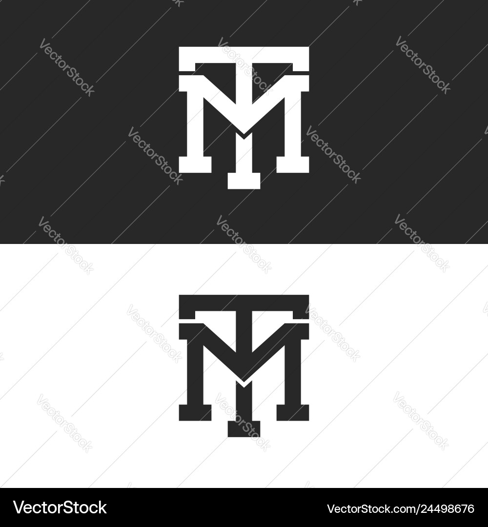 TM Monogram Initial Letter Set - Bold & Modern Vektorbild