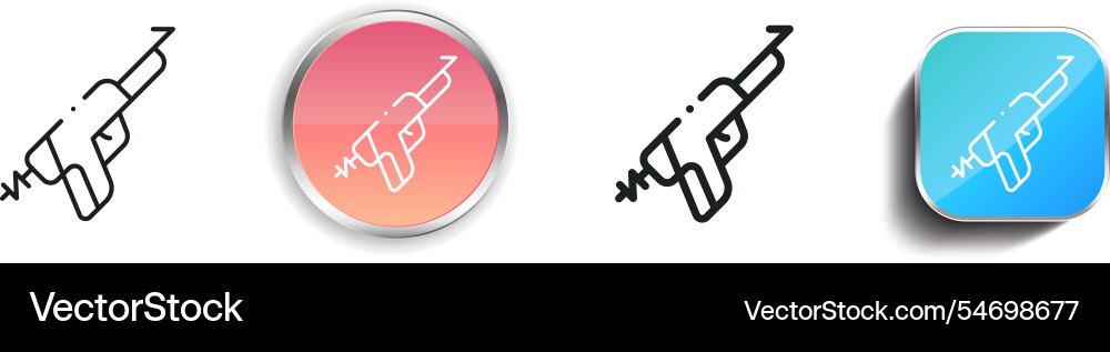 Harpoon icon thin linear regular and button style vector image