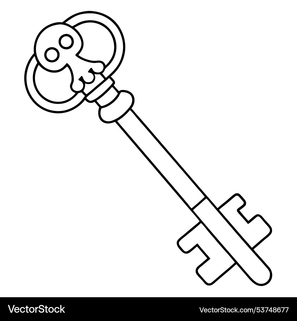Skeleton key isolated on a transparent background Vector Image