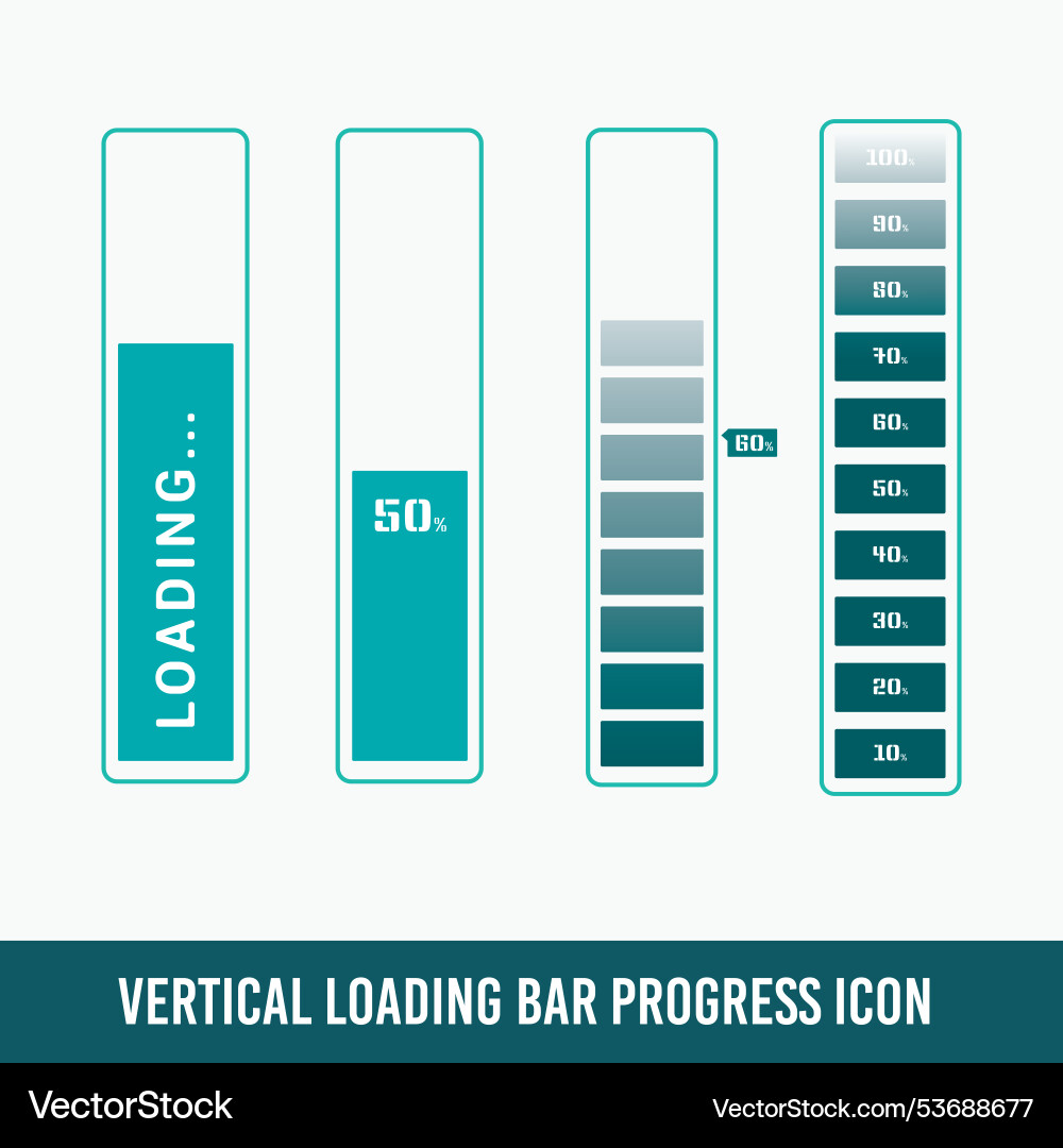 Vertical loading bar progress icon Vertical loading bar progress icon vector image