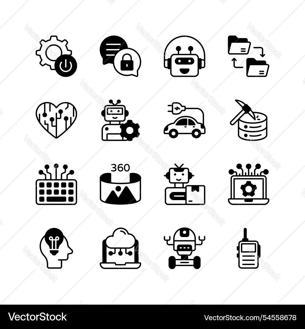 Artificial intelligence robotics and automation Artificial intelligence robotics and automation vector image