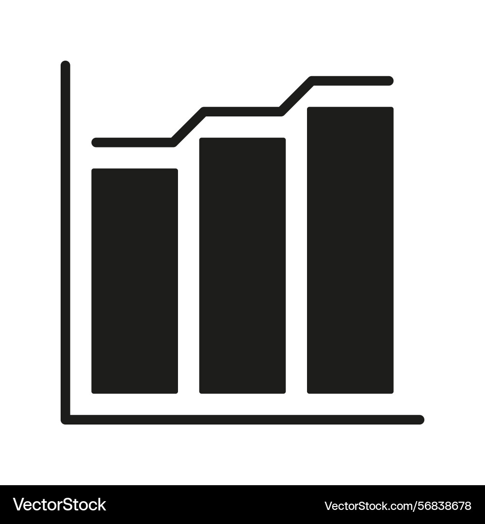 Bar-Diagramm mit Liniendiagramm solide Icon-Daten Bar-Diagramm mit Liniendiagramm solide Icon-Daten vektorbild