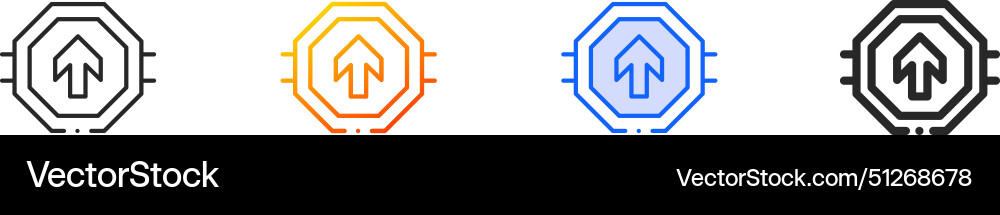 Border iconthin linear gradient blue stroke Vector Image