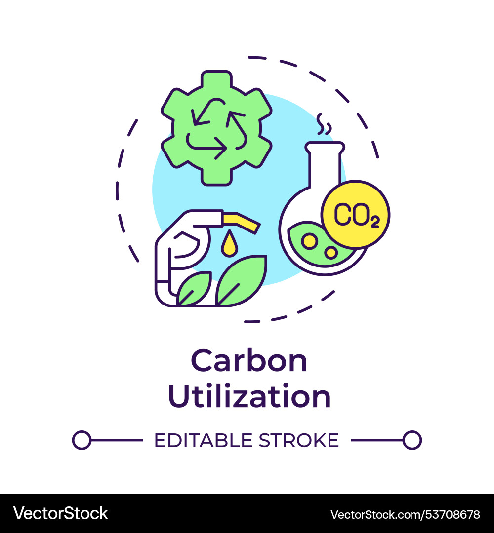 Carbon utilization multi color concept icon Carbon utilization multi color concept icon vector image