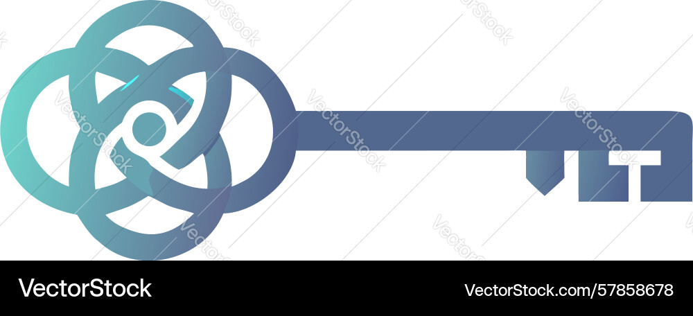 Celtic knot styled key with intricate pattern vector image