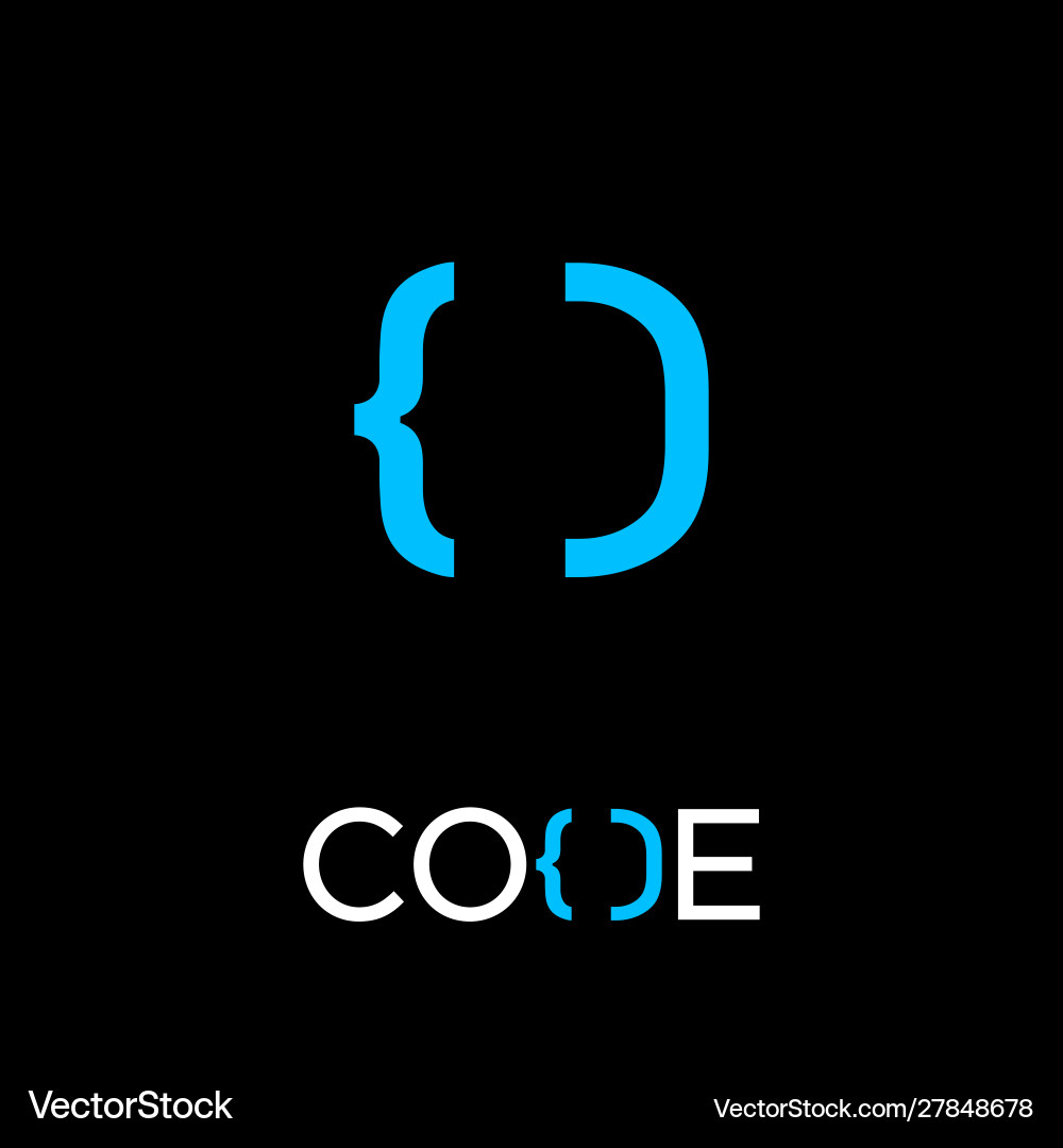 Code Bracket Monogram Vector Image