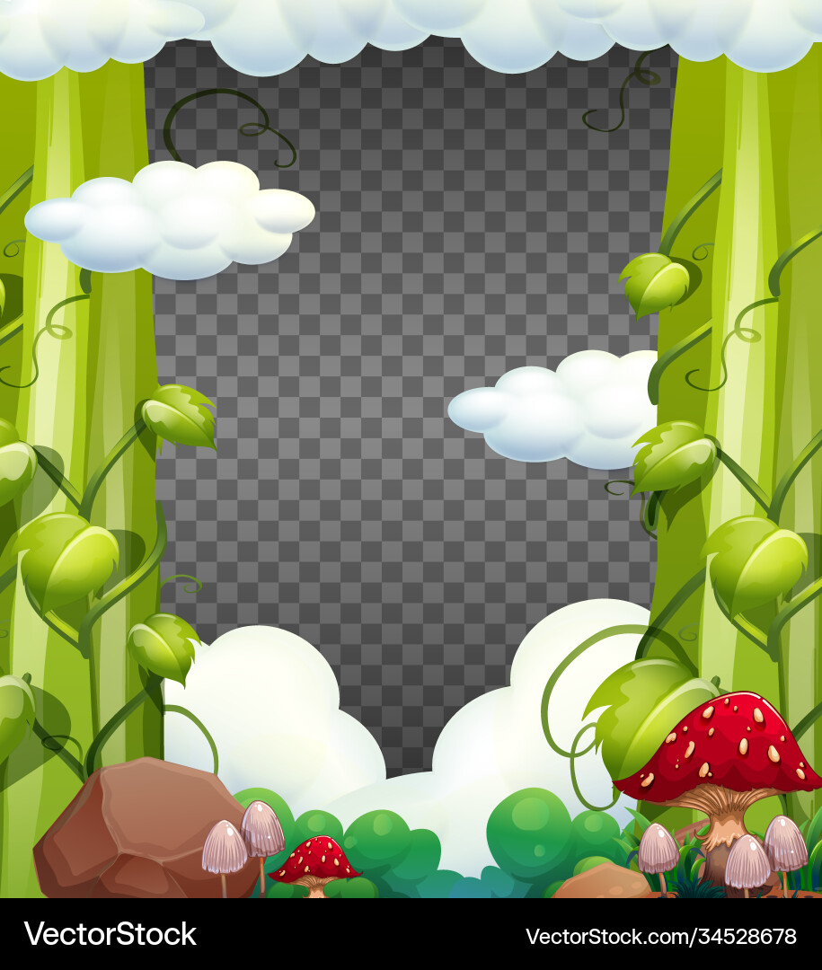 Nature elements frame with transparent background Vector Image