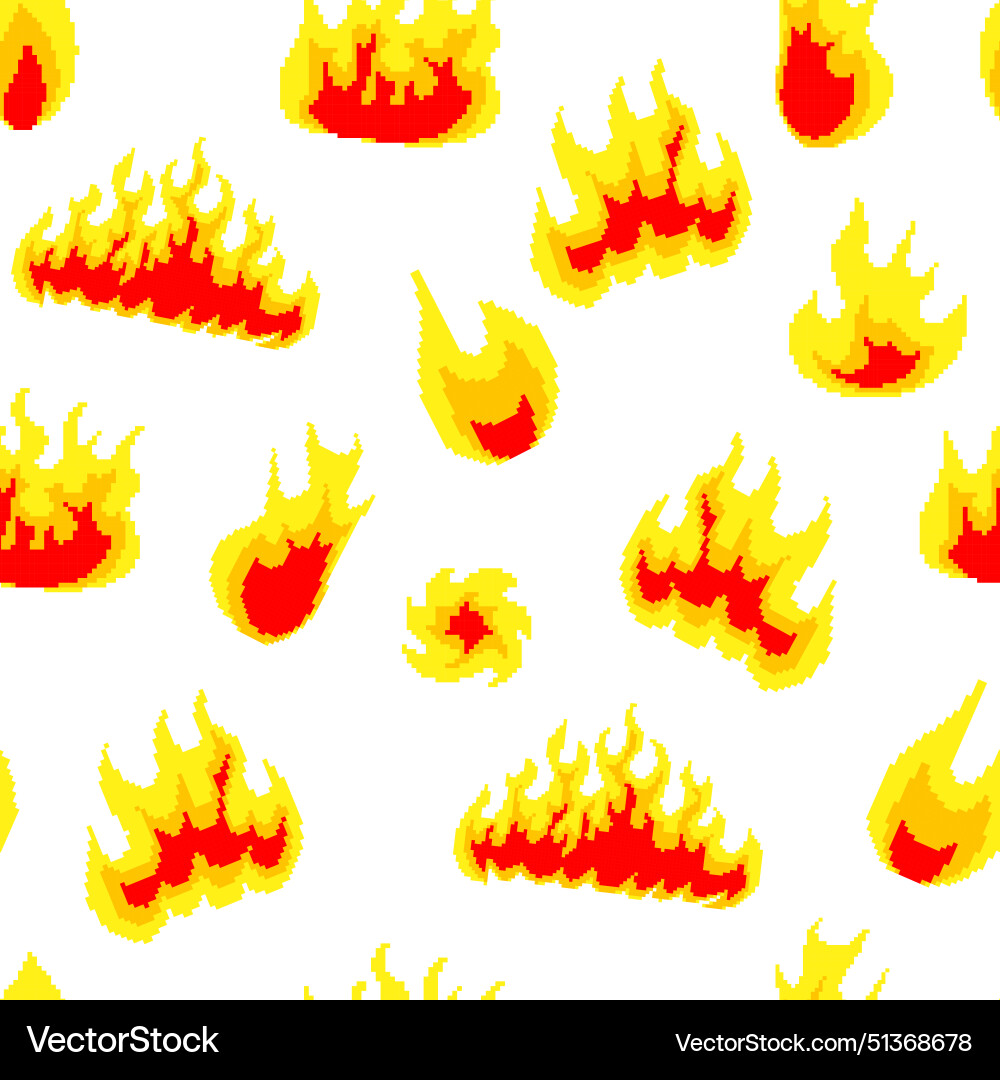Nuclear explosion seamless pattern pixel art 8 Vector Image