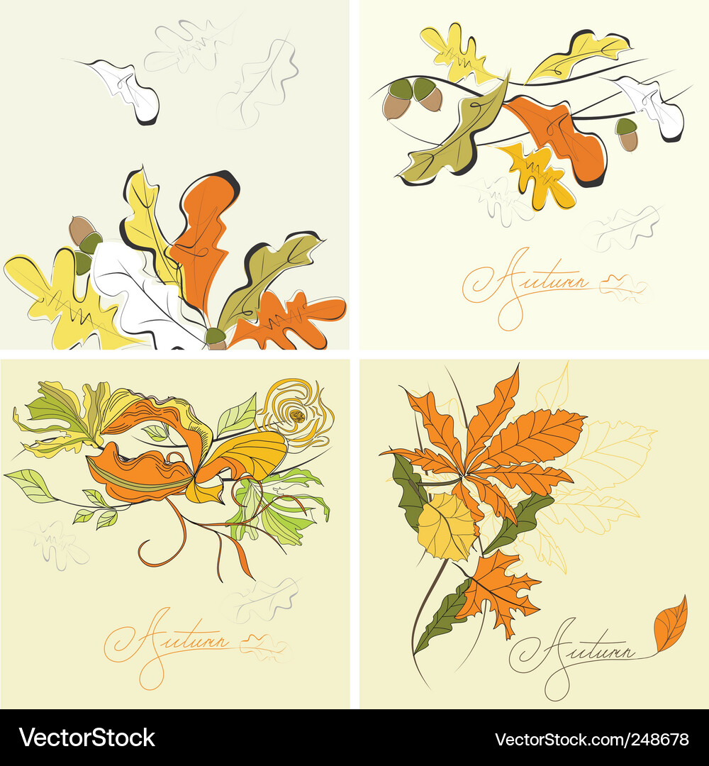 Set of autumn background Vector Image