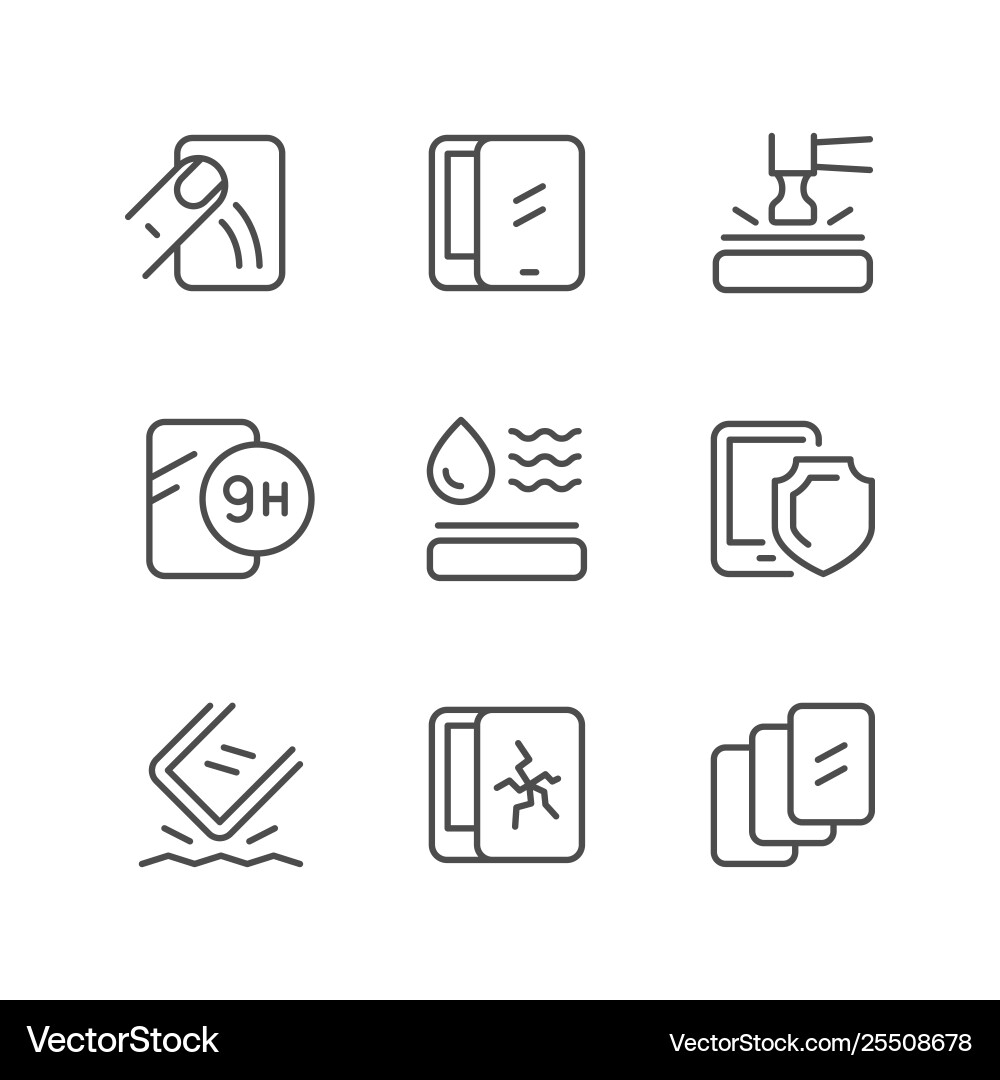 Smartphone protection line outline icon Smartphone protection line outline icon vector image