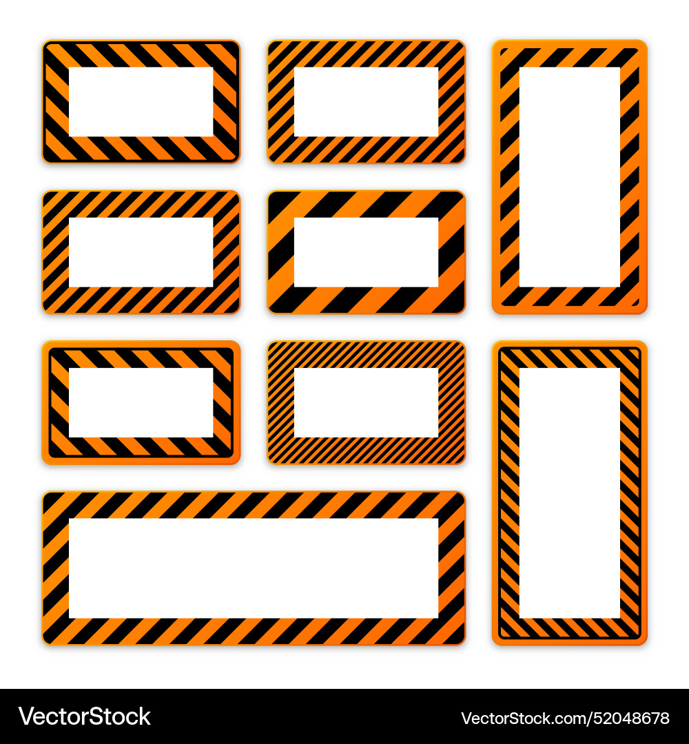 Various blank warning signs with diagonal lines Various blank warning signs with diagonal lines vector image