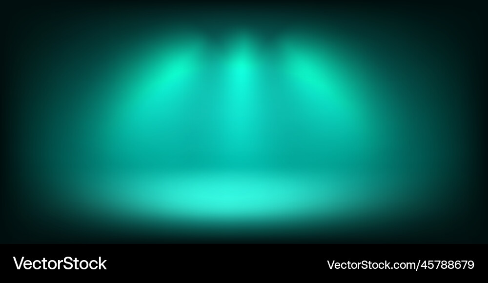 Abstract illuminated empty green stage vector image
