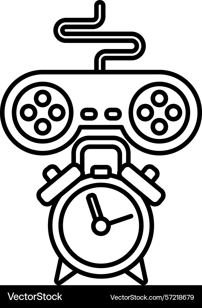 Alarm clock with a controller on top Alarm clock with a controller on top vector image