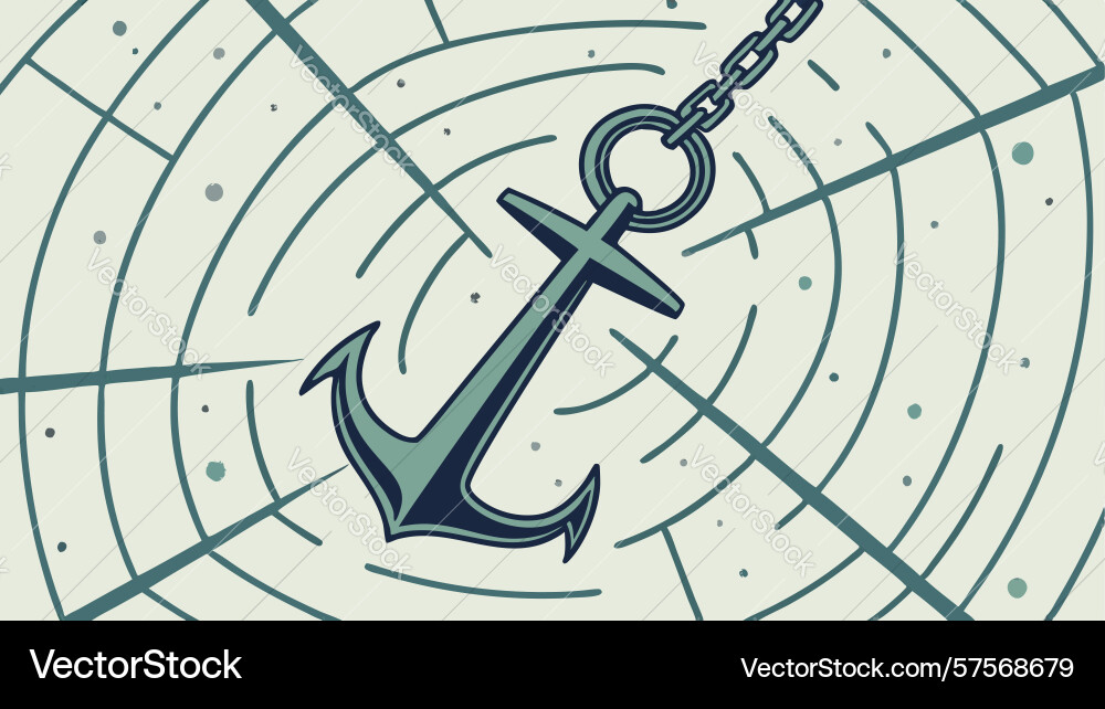 Anchor in linear maze with overlapping patterns vector image
