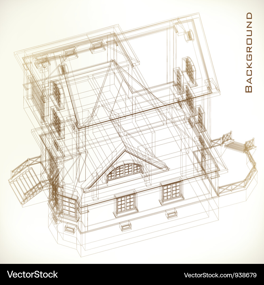 Architectural Blueprint Sketch Vector Image