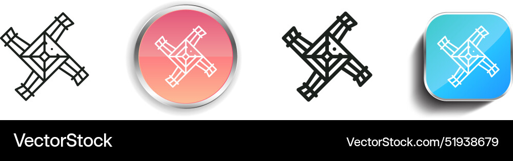 Brigid cross icon thin linear regular and button vector image
