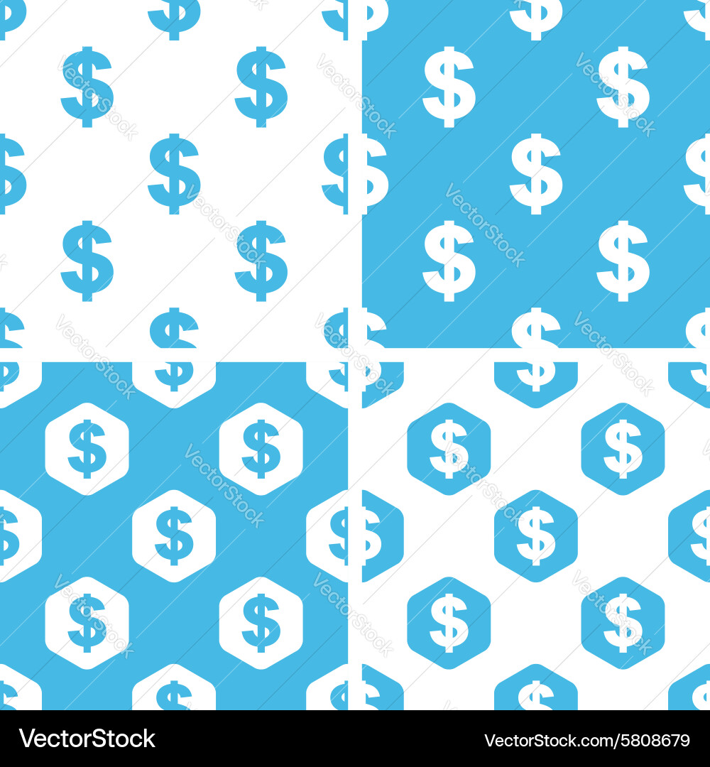 Dollar patterns set vector image