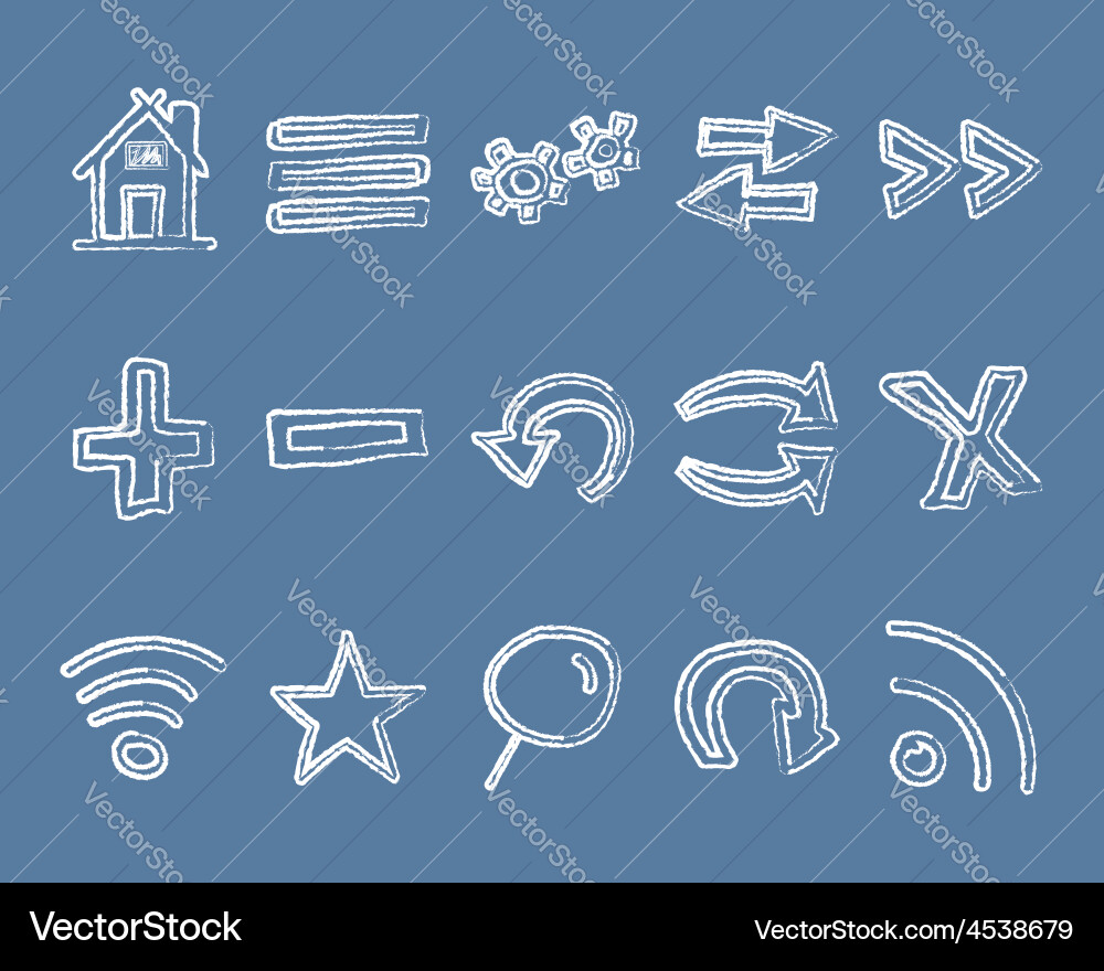 Doodle web elements set vector image