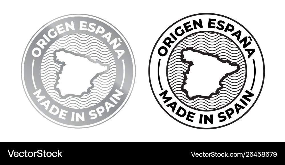 Hergestellt in spain origen espana logo produktlabel Hergestellt in spain origen espana logo produktlabel vektorbild