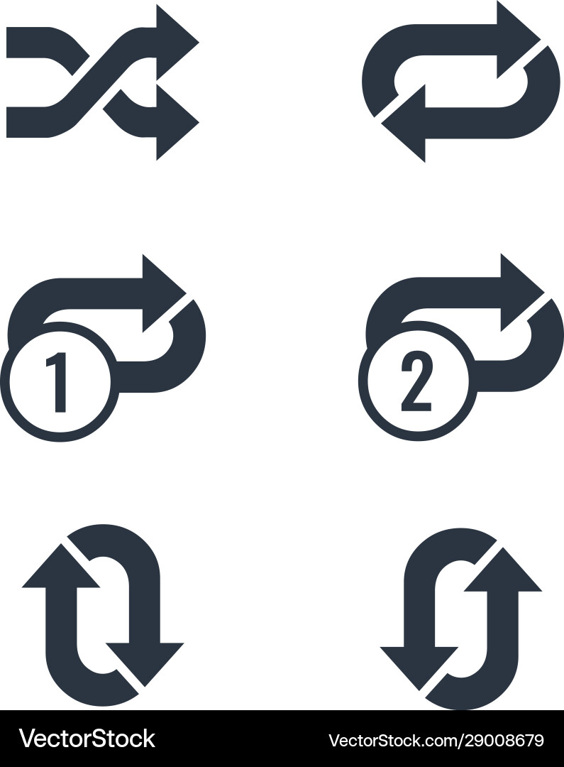 Multimedia Repeat \u0026 Shuffle Icons – Royalty-Free Vector | VectorStock, image size:795x1080
