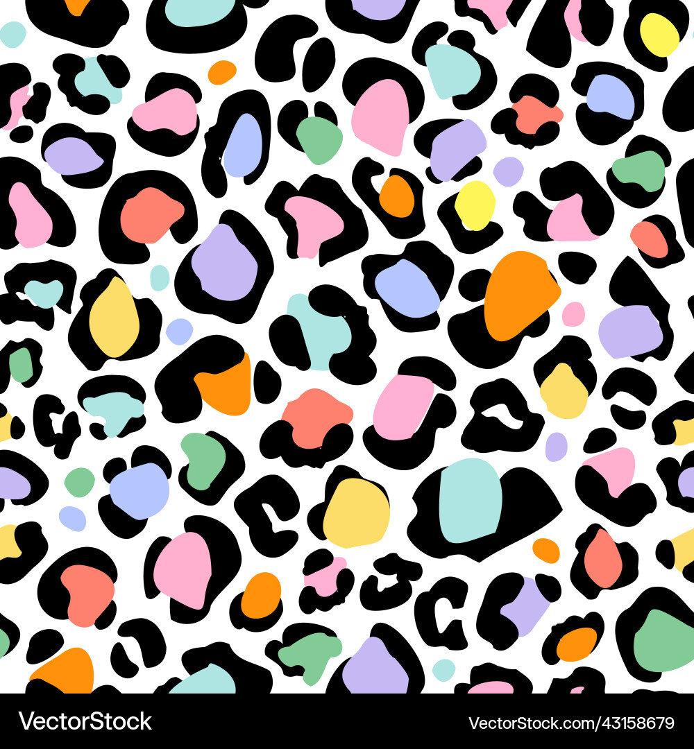Rainbow Leopard Print Pattern vector image