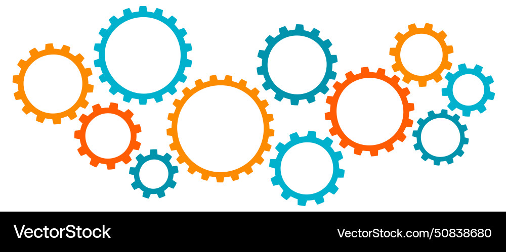 Abstract multicolor background of gears design Vector Image