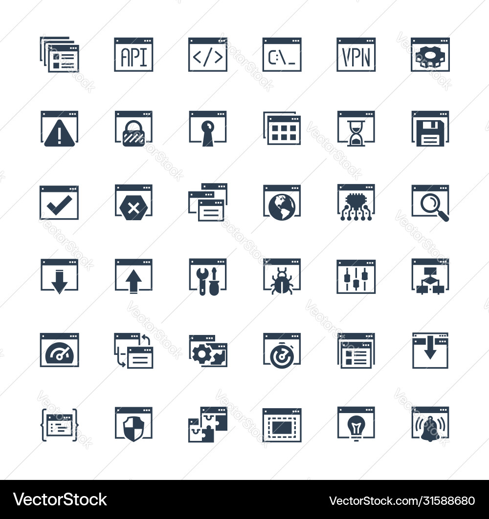 Application & Programming Icon Collection vector image