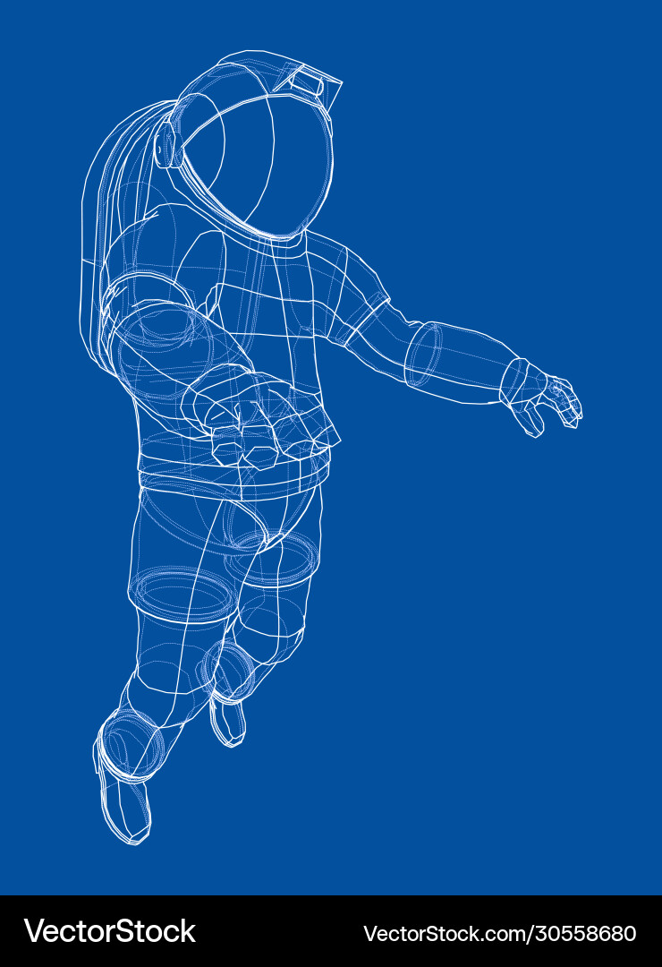 Astronaut in Space Rendering vector image