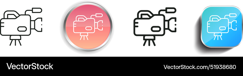 Broadcasting icon thin linear regular and button vector image