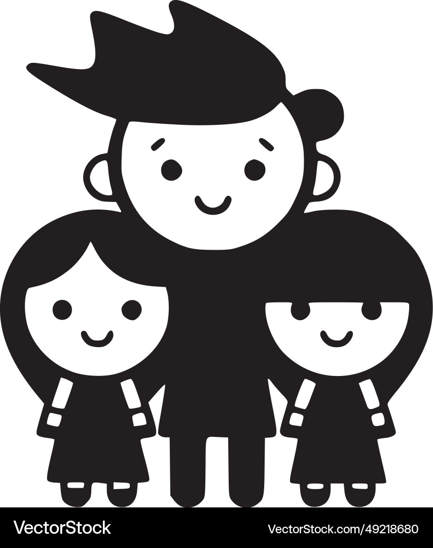 Familie - schwarz-weiß isolierte Ikone Familie - schwarz-weiß isolierte Ikone vektorbild