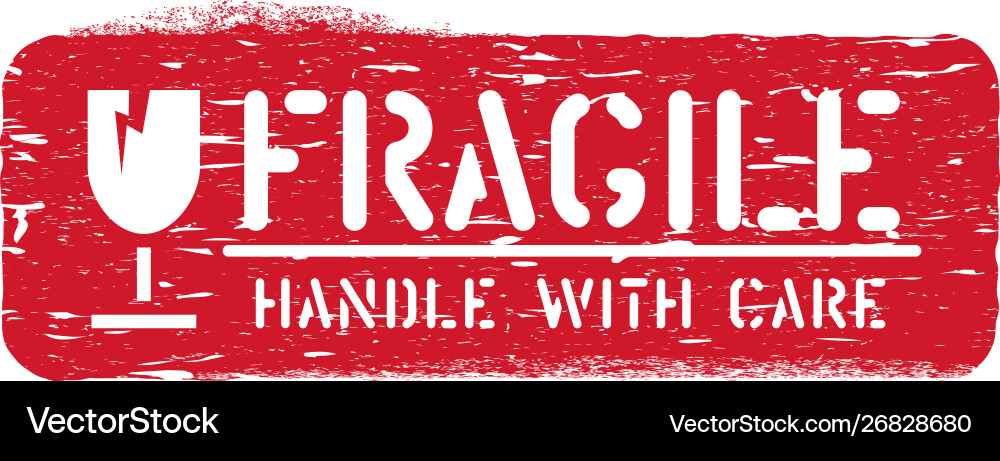 Fragile imprint handle with care cargo box Fragile imprint handle with care cargo box vector image