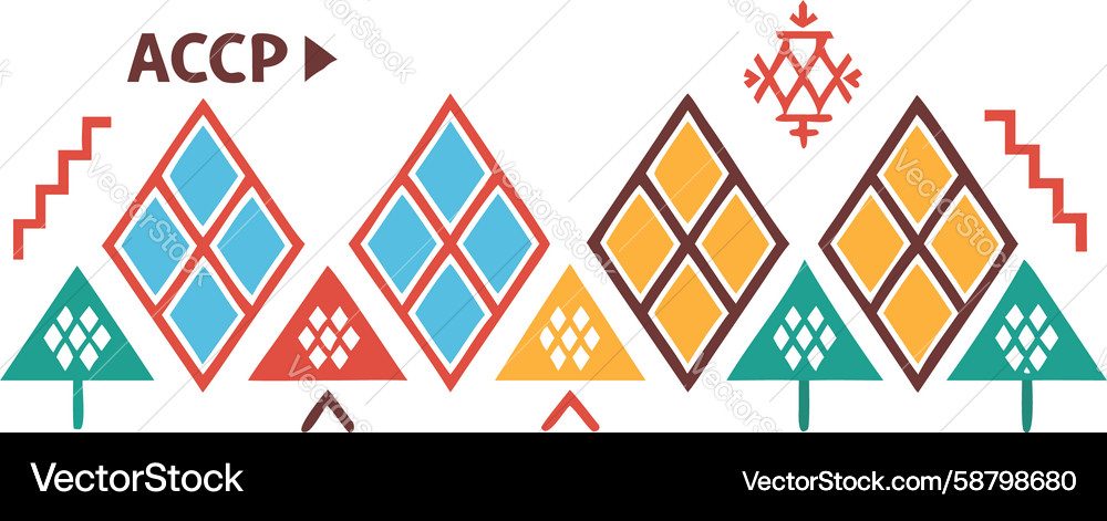 Geometric Triangle Pattern Motif Vector Image