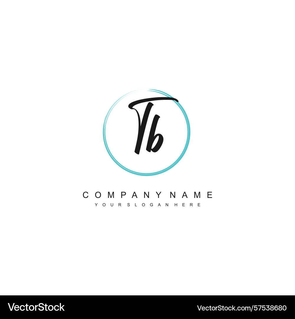 Minimal signature logo design with tb initials Minimal signature logo design with tb initials Vector Image