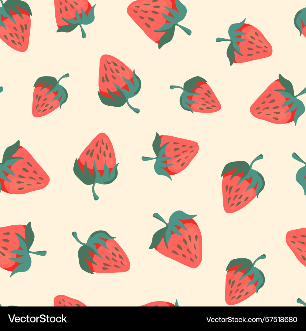 Seamless pattern with strawberry on color Seamless pattern with strawberry on color Vector Image