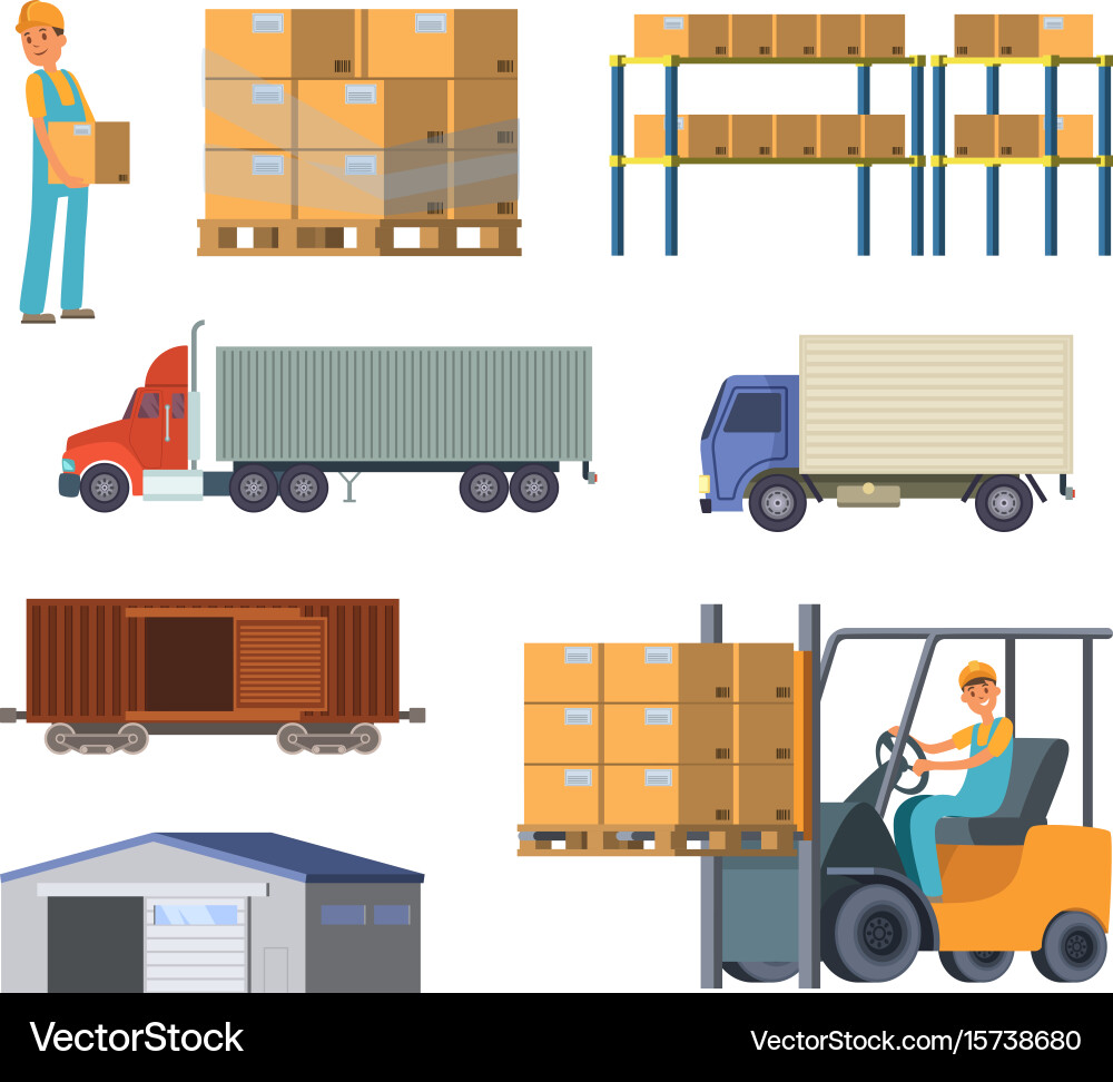 Warehouse Logistics and Delivery Royalty Free Vector Image