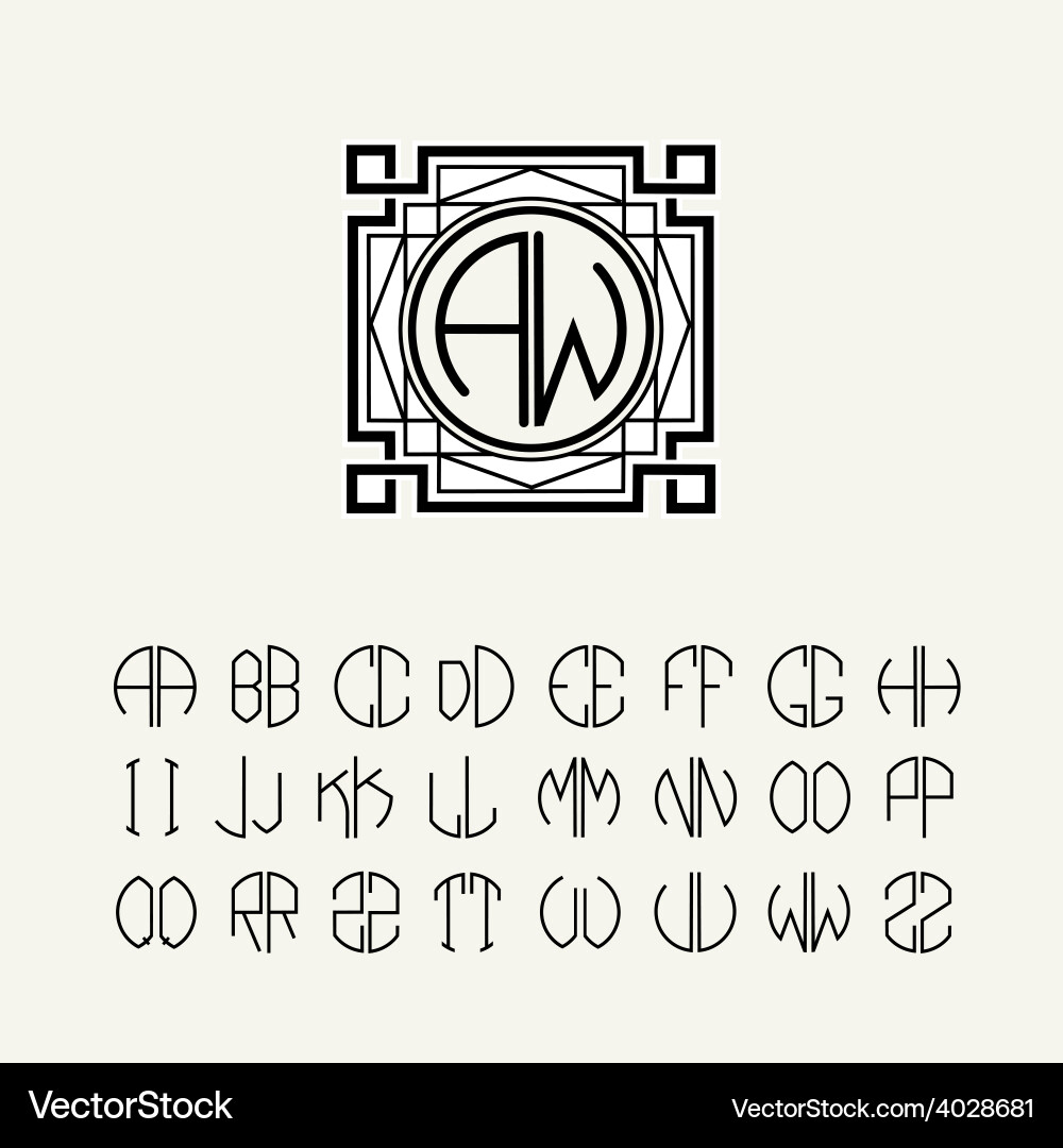 Art Nouveau Monogram Template vector image