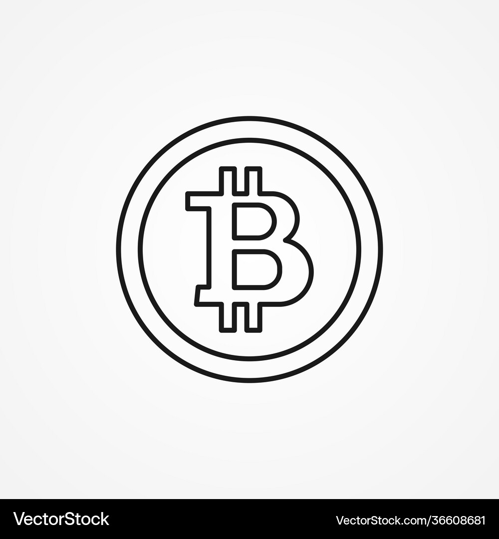 Bitcoin outline icon cryptocurrency logo – Royalty-Free Vector | VectorStock