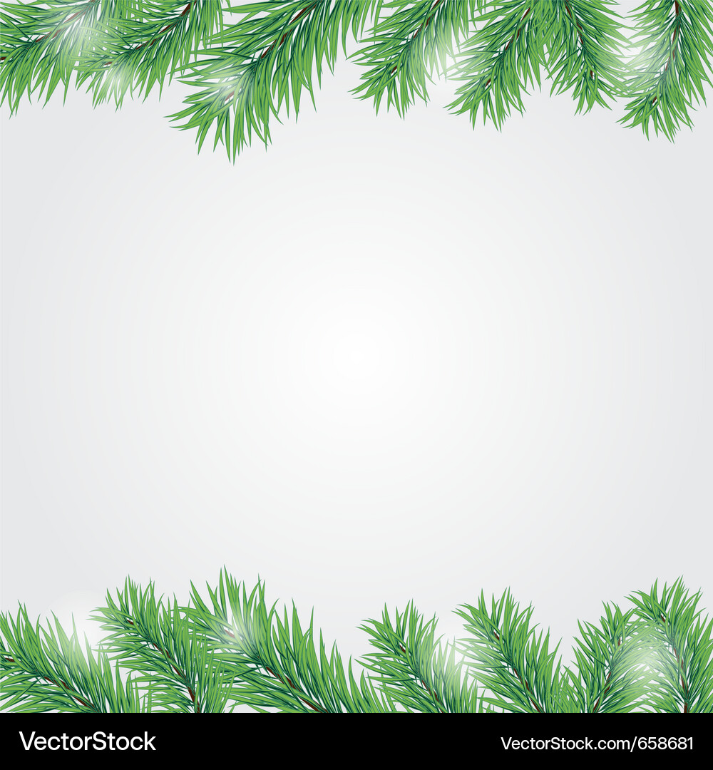 Christmas Tree Branch Frame Vector Image