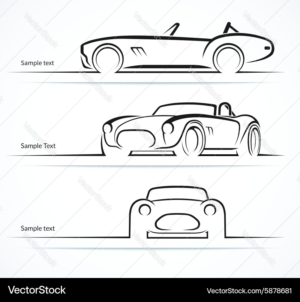Classic Sports Car Silhouettes Vector Image
