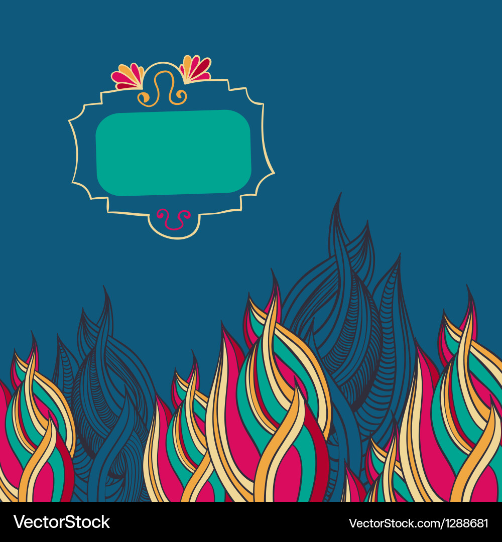Colourful abstract background with doodle frame Vector Image