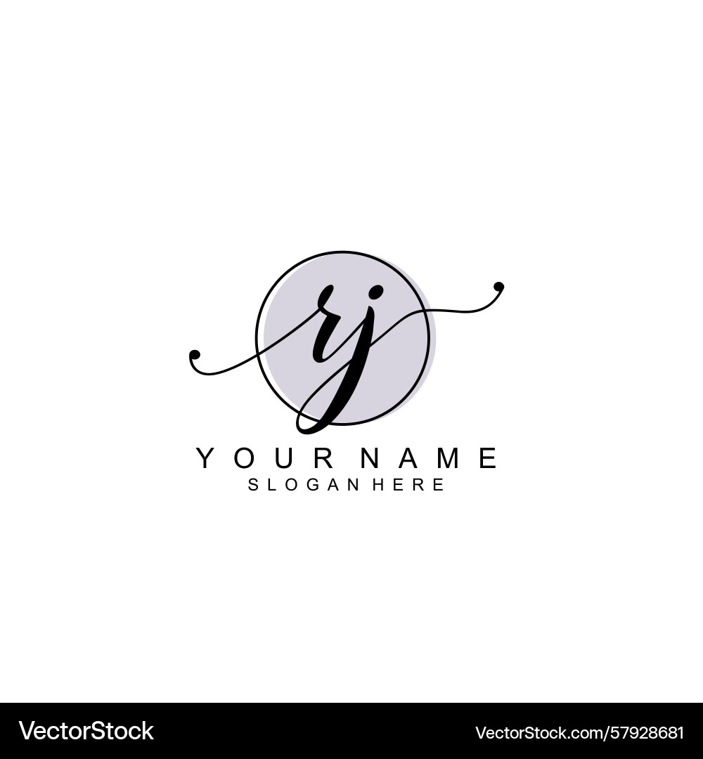 Handwriting logo concepts with initial rj Vector Image