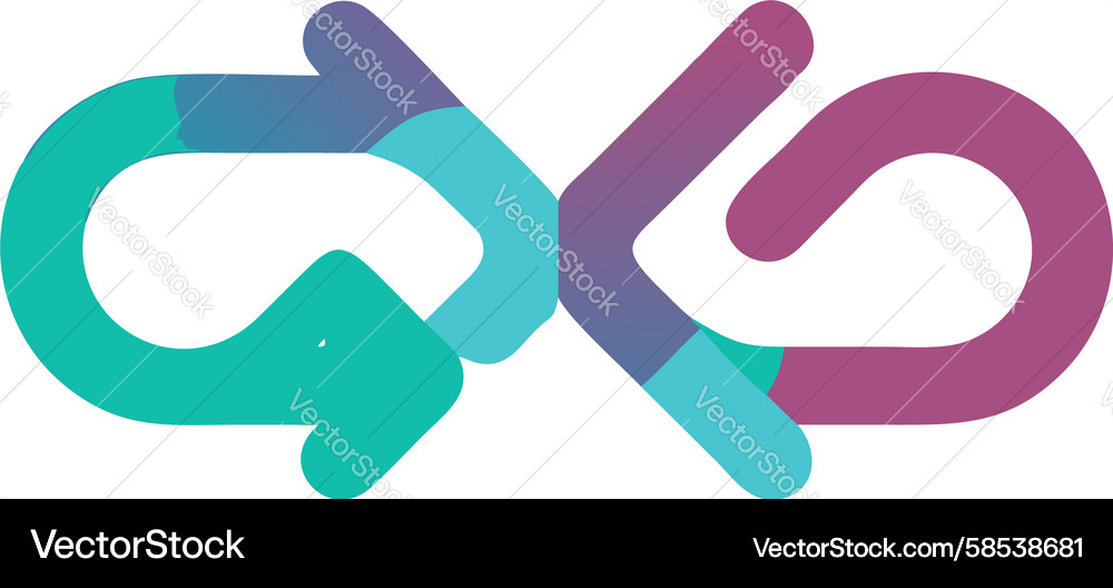 Interlocking Arrows Loop Vector Image
