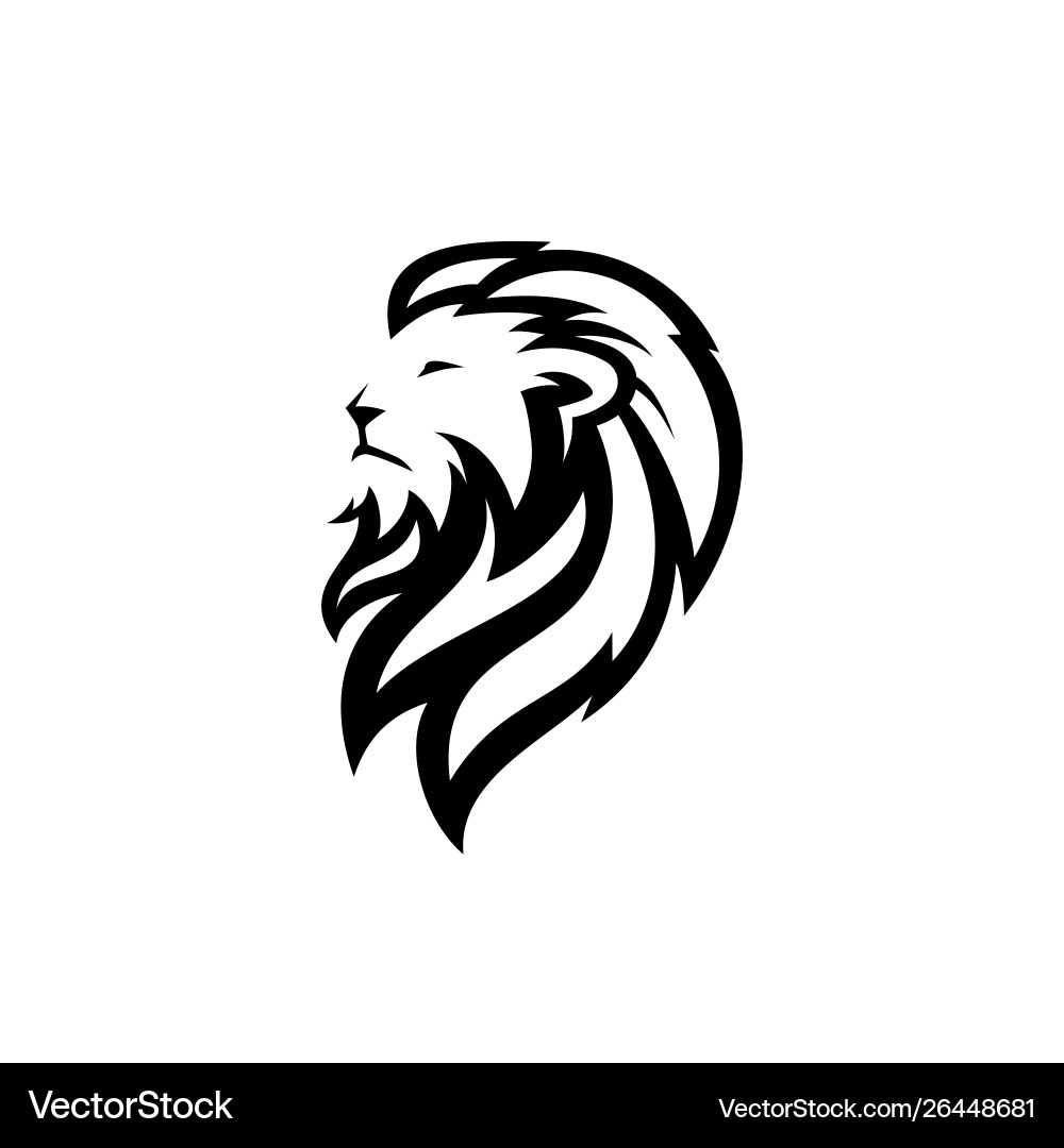 Lion Head Logo Icon - White Background vector image