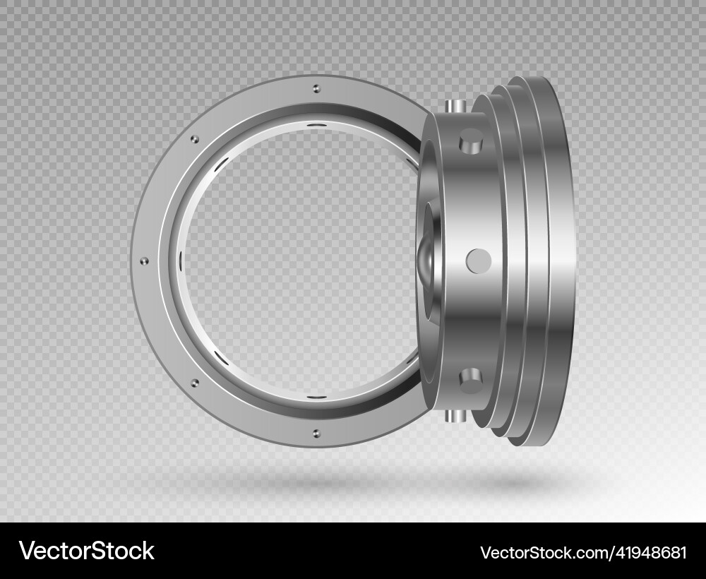 Offene Bank Trettür - 3D Metall Vektorbild