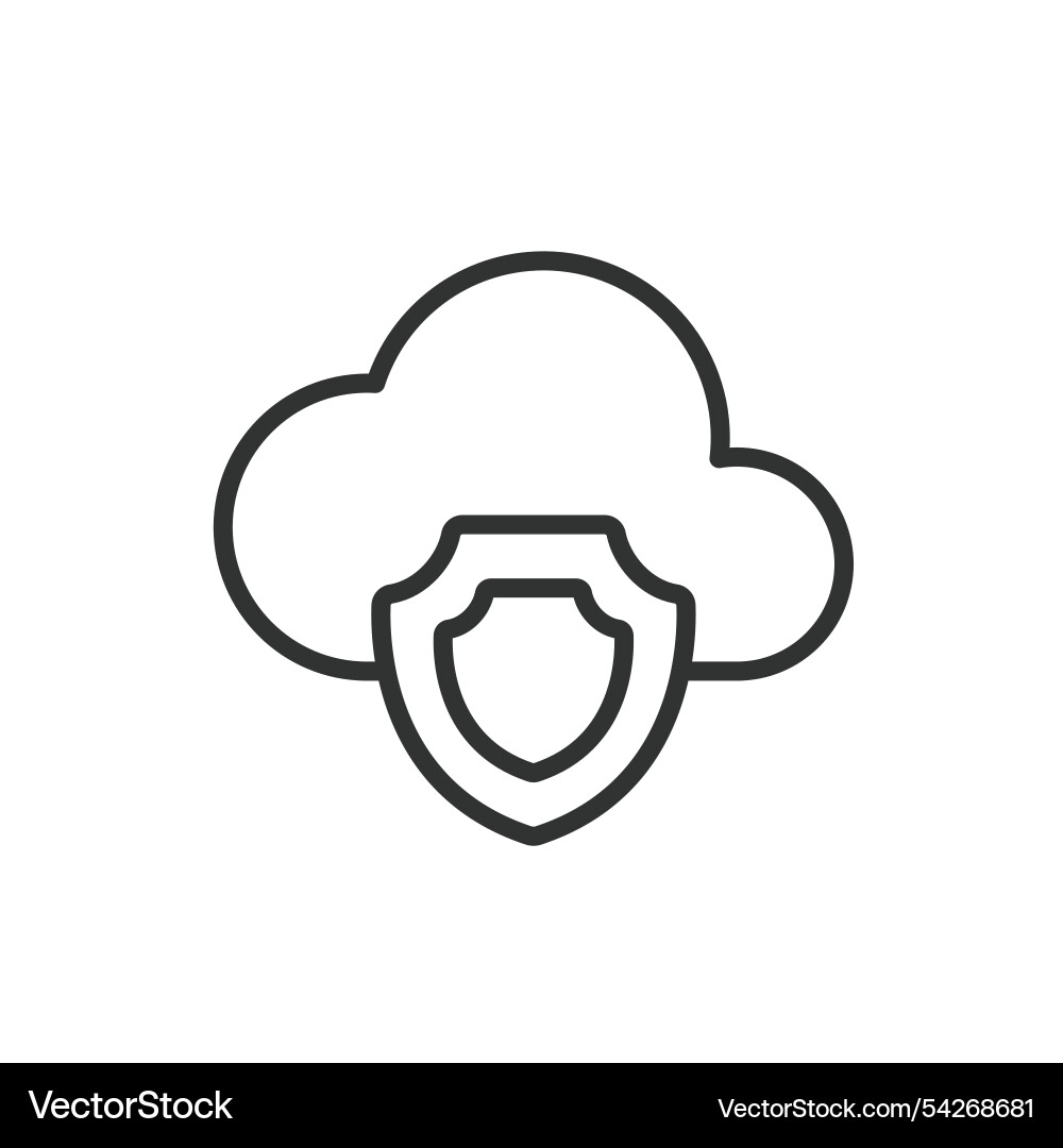 Secure cloud icon in line design Secure cloud icon in line design vector image