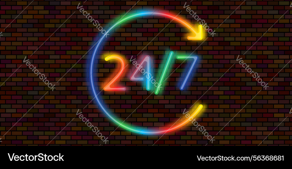 Twenty four hour with arrow loop icon 24 hours vector image