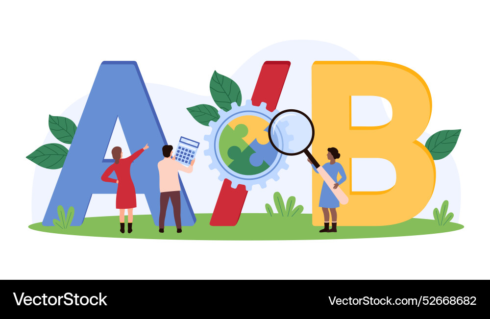 Ab test bucket testing user experience research Vector Image