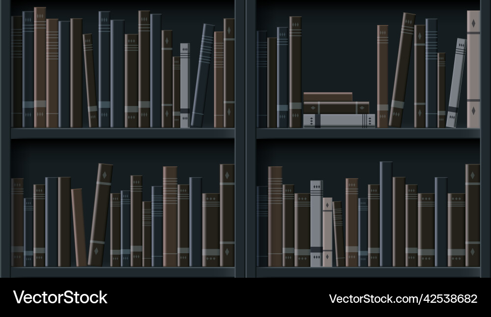 Antique Bookshelf Pattern Vector Image